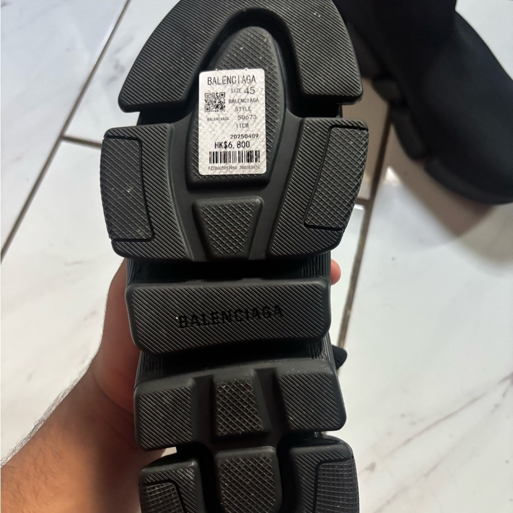 Balenciaga Black Textured Sole Footwear